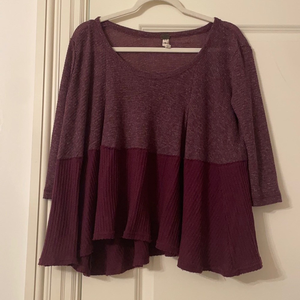 Free people we the free maroon waffle knit
